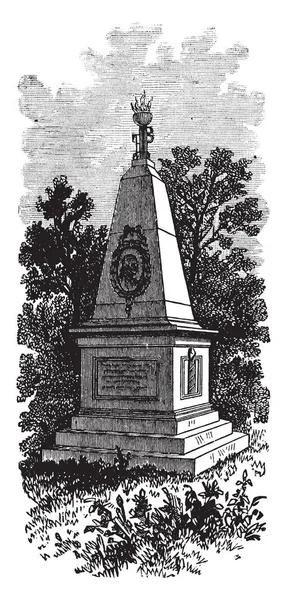 Clinton'ın anıt, bu anıt Dewitt Clinton, o bir ABD'li politikacı ve New York, vintage çizgi çizme veya oyma illüstrasyon Valisi oldu