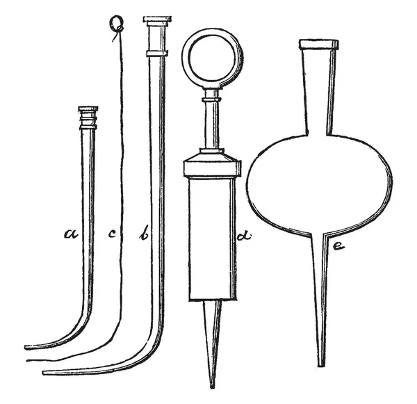 Flera Speciella Instrument Som Används Processen Ägg Blåser Vintage Linje — Stock vektor