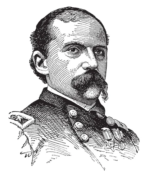 Edward Mccook 1833 1909 Era Avvocato Politico Distinto Generale Cavalleria — Vettoriale Stock