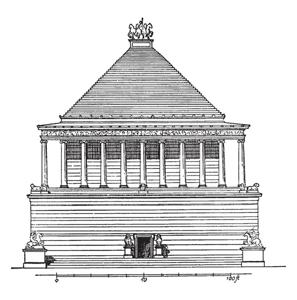 Mausoleum Auf Halicarnassus Ein Zwischen 353 Und 350 Chr Erbautes — Stockvektor