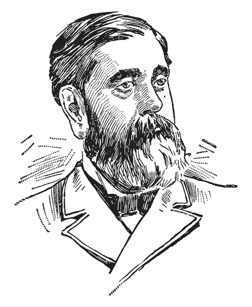 Quinton 1832 1895 정치가 법학자 Postmaster 빈티지 드로잉 — 스톡 벡터