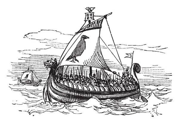 Die Norse Galley Ist Ein Uraltes Schiff Das Ausschließlich Von — Stockvektor