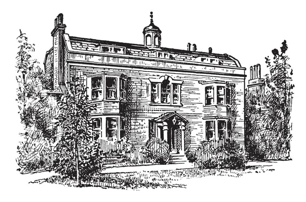 Зображення Зображує Будинку Чарльза Діккенса Gadshill Будинок Має Гарний Pinnacle — стоковий вектор