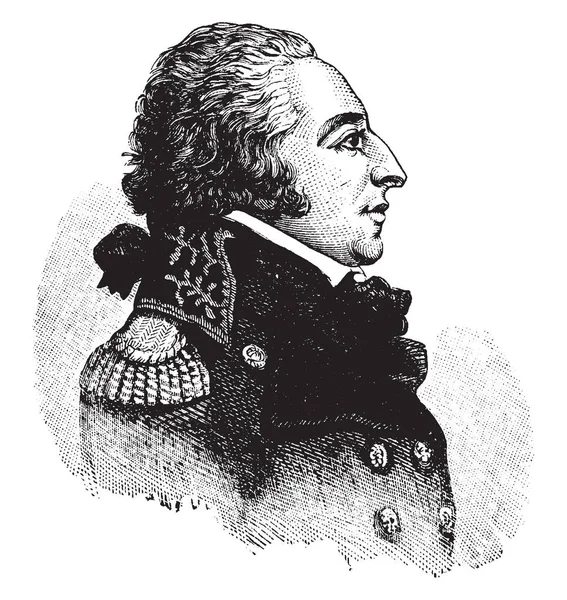 エドモンド チャールズ Genest 1763 1834 彼はアメリカ合衆国最初のフランス大使の間フランス革命 ビンテージの線描画や彫刻イラスト — ストックベクタ