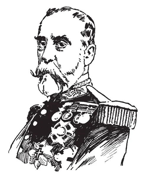 ラモン アリーナ ブランコ 1833 1906 彼はスペインの准将 キューバ フィリピン 植民地管理者 ビンテージの線の描画や彫刻イラストの総督の知事 — ストックベクタ