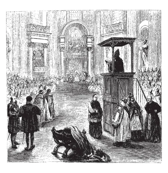 Bu resim okuma kararname üzerinde 18 Temmuz, vintage çizgi çizme veya oyma illüstrasyon temsil eder..