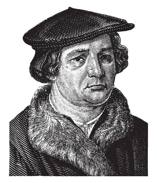 Luther 1483 1546 작곡가 그리고 종교개혁 빈티지 그림에 그림의 교수는 — 스톡 벡터