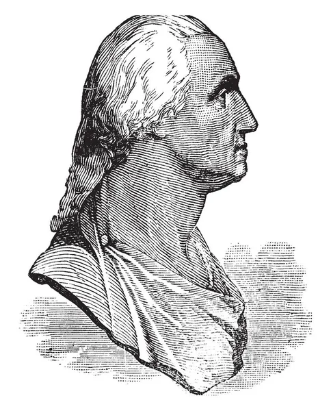 Büste Von George Washington Von Jean Antoine Houdon Vintage Linienzeichnung — Stockvektor