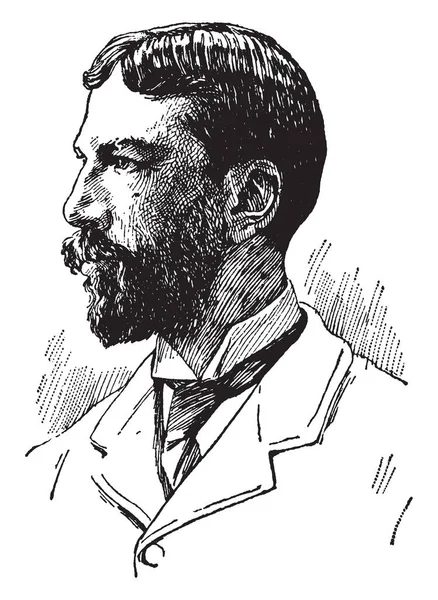 アーサーの巻きつきハドリー 1856 1930 彼はエコノミストと 1899 年から 1921 年にエール大学学長 ビンテージ ライン描画または彫刻の図 — ストックベクタ