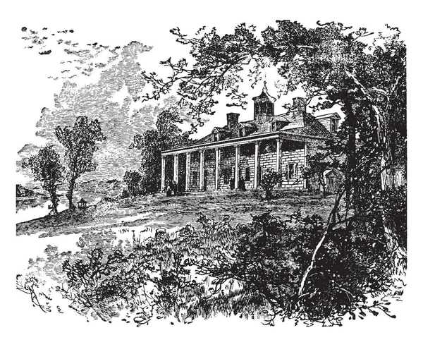 Alexandria Virginia Şimdi Bulunan Mount Vernon Çok Güçlü Büyük Vintage — Stok Vektör