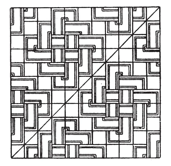 Panel Cuadrado Moderno Han Utilizado Para Efectos Decorativos Dibujo Línea — Archivo Imágenes Vectoriales