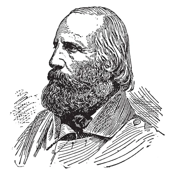 Giuseppe Garibaldi 1807 1882 Var Italiensk General Politikar Och Nationalist — Stock vektor