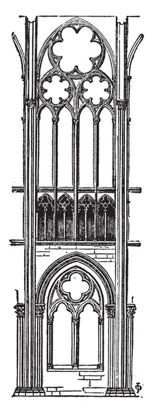 Baie Abbaye Saint Denis Est Module Dans Architecture Classique Gothique — Image vectorielle