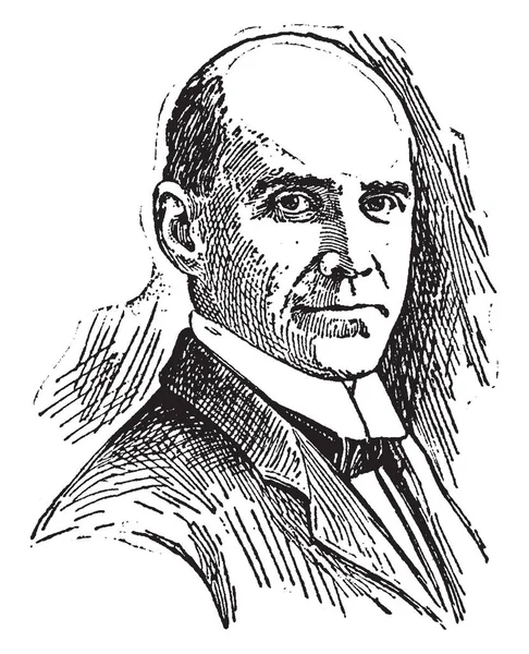 ユージン デブス 1855 1926 彼は世界では ビンテージの線画の産業労働者の創立メンバーやイラストを彫刻の一つアメリカのユニオン リーダー — ストックベクタ