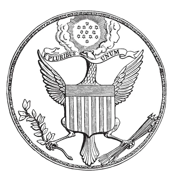 Велика Печатка Сполучених Штатів Печатка Форму Кола Має Білоголовий Орлан — стоковий вектор