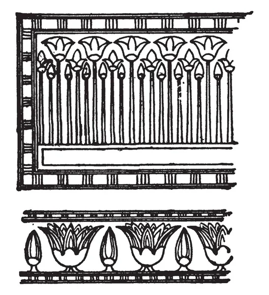 Egyptské Květinový Ornament Formulář Masy Volná Stěna Historický Charakter Květinový — Stockový vektor