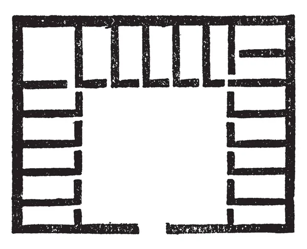 Private Dwelling Floor Plan Habitação Privada Egípcia Casa Egípcia Planta — Vetor de Stock