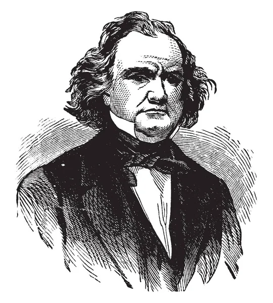 詹姆斯默里梅森 1798 1871 他是美国代表和参议员从弗吉尼亚 复古线画或雕刻例证 — 图库矢量图片
