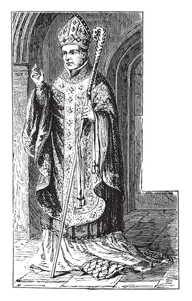 Костюм Єпископа Він Одягнений Довгу Історичну Сукню Також Має Корону — стоковий вектор