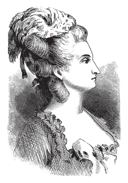 Vallayer 科斯特 1744 1818 她是一个第十八世纪法国画家 复古线画或雕刻插图 — 图库矢量图片
