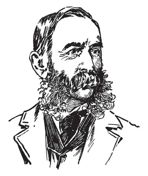 ダニエル コイト ギルマン 1831 1908 彼はアメリカの教育者 カリフォルニア大学の第 大統領とジョンズ ホプキンス大学 ビンテージの線描画や彫刻図の最初の大統領 — ストックベクタ