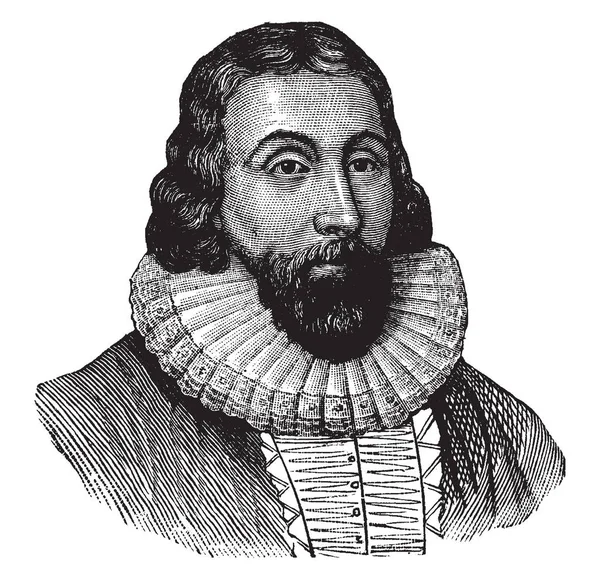 John Winthrop 1587 1649 Był Angielski Prawnik Purytańskiego Trzecim Gubernatorem — Wektor stockowy