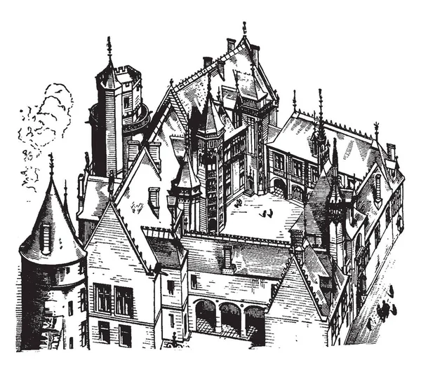 Hotel Jacques Coeur Bourges Gotický Principy Řízené Projektování Domů Hospodářských — Stockový vektor