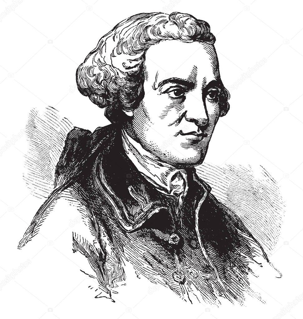 John Hancock, 1737-1793, he was an American statesman, prominent patriot of the American revolution, president of second continental congress, governor of the commonwealth of Massachusetts, vintage line drawing or engraving illustration