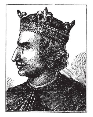 Henry ilk, c. 1068-1135, o İngiltere'ye 1100 dan 1135 ve Normandiya Dükü, vintage çizgi çizme veya illüstrasyon oyma kralı oldu
