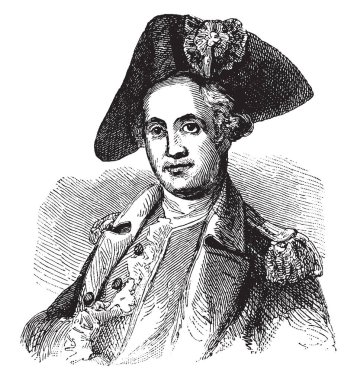 Mordechai'nın özü, 1743-1792, o bir orduya Maryland sırada komuta Amerikan Bağımsızlık Savaşı, vintage çizgi çizme ve gravür illüstrasyon sırasında generaldi