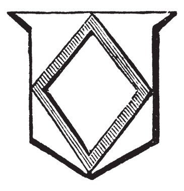 Bir açık eşkenar dörtgen şeklinde şekil, çizim için vintage veya oyma illüstrasyon hali olduğunu.