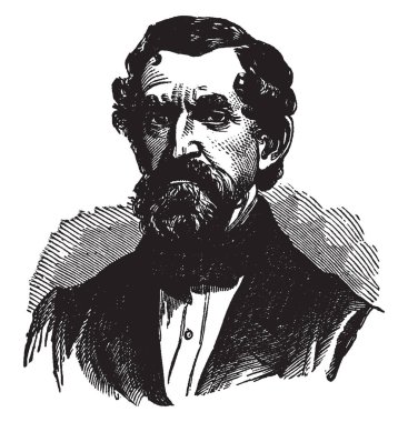 David F. Jamison, 1810-1864, o bir avukat, hukukçu, yazar ve ekici, vintage çizgi çizme veya oyma illüstrasyon yapıldı.
