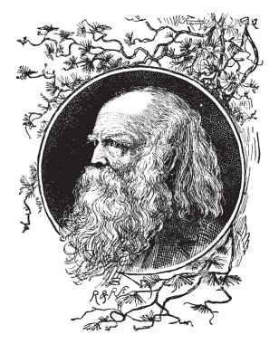 William C. Bryant, 1794-1878, o ilk Amerikan şair, gazeteci ve New York evening Post'un, Thanatopsis, vintage çizgi çizme veya oyma illüstrasyon yazarı Editör yapıldı.