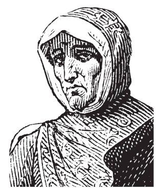 Giotto, 1276-1336, bir İtalyan ressam ve mimar Floransa, vintage çizgi çizme veya oyma illüstrasyon biriydi