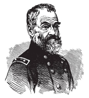 Samuel Peter Heintzelman, Amerika Birleşik Devletleri Ordusu Genel, vintage çizgi çizme veya oyma illüstrasyon o 1805-1880, oldu