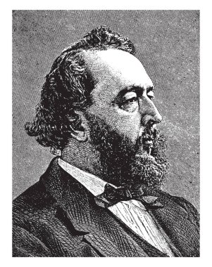 Bayard Taylor, 1825-1878, o bir Amerikalı şair, edebiyat eleştirmeni, çevirmen, seyahat yazar ve diplomat, vintage çizgi çizme veya oyma illüstrasyon yapıldı.