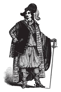Sieur de Monts, c. 1558-1628, o bir Fransız tüccar ve sömürge, vintage çizgi çizme veya oyma illüstrasyon oldu