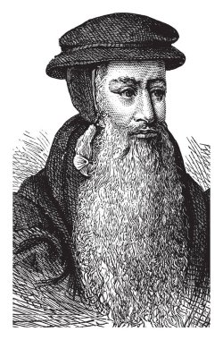 John Knox, c.? 1513-1572, İskoç Bakanı, teolog, yazar ve ülkenin reform, vintage çizgi çizme veya oyma illüstrasyon lideri olduğunu