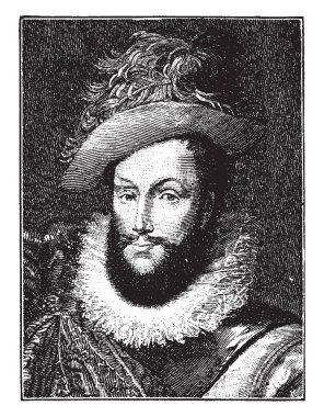 Sir Walter Raleigh, 1554-1618, o bir İngiliz yazar, şair, asker, siyasetçi, saraylı, casus ve explorer, vintage çizgi çizme veya oyma illüstrasyon yapıldı.