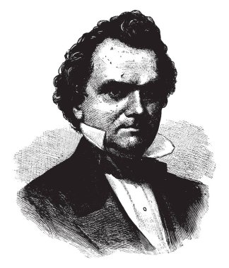 ABD'li siyasetçi, tasarımcı Kansasnebraska Yasası'nın, Illinois, Illinois, vintage çizgi çizme veya oyma illüstrasyon Dışişleri Bakanı ABD Senatörü Stephen Arnold Douglas, 1813-1861, o oldu