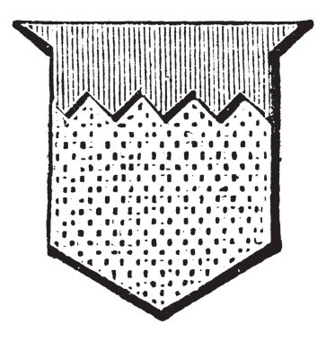 Şef girintili bir baş gules, çizim veya şekil oyma vintage çizgi olduğunu.