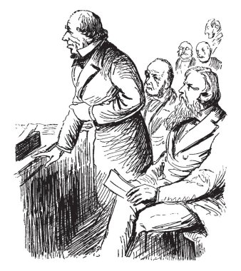 Benjamin Disraeli, 1804-1881, o muhafazakar parti, romancı ve Başbakan İngiltere, vintage çizgi çizme veya oyma illüstrasyon İngiliz devlet adamı