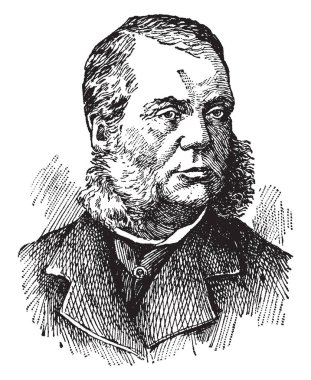 Charles James Folger, 1818-1884, Amerikalı bir avukat, politikacı ve ABD Hazine Bakanı dan 1881 1884 için vintage çizgi çizme veya oyma illüstrasyon biriydi