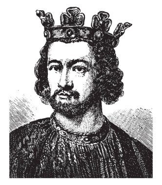 Kral John, 1166-1216, o 1199 1216 için İngiltere'nin kralı, vintage çizgi çizme veya oyma illüstrasyon yapıldı.