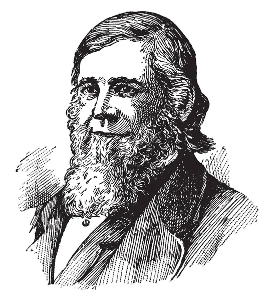 Theodore William Dwight 1822 1892 American Jurist Educator Vintage Line — Stock Vector