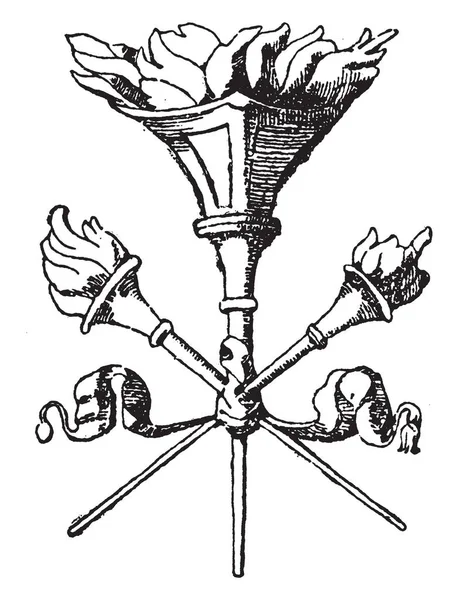 Antorchas Cruzadas Utilizó Como Parte Superior Una Pilastra Fue Diseñado — Archivo Imágenes Vectoriales