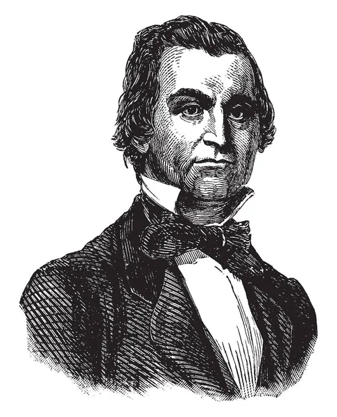 威廉朗兹杨西 1814 1863 他是新闻工作者 演说家 外交官和美国南部的分裂运动的领导 复古线绘画或雕刻例证 — 图库矢量图片