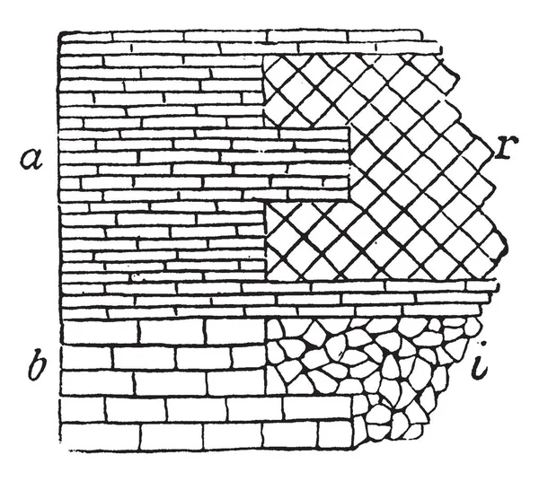 Roman Ściany Murowane Opus Reticulatum Roman Architektury Wpływów Rzymskich Łuki — Wektor stockowy