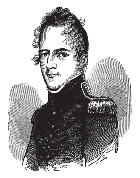 Majoor George Croghan 1791 1849 Hij Een Amerikaanse Soldaat Vochten — Stockvector