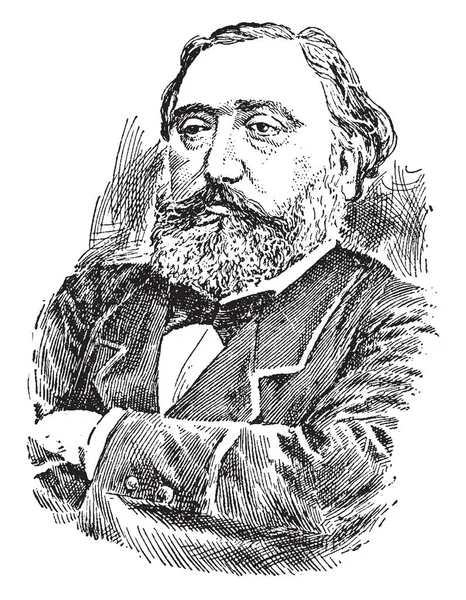 Leon Gambetta 1838 1882 Adalah Seorang Negarawan Prancis Dan Perdana - Stok Vektor